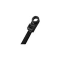 Del City Div Of Actuant Cable Ties- Mounting Tab- UV Black - 6-1/2", 100 Pieces 9651